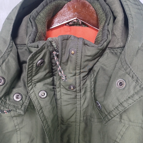 Hollister Girls Youth Large Green Hooded Winter Jacket Fleece Lined Zip Up Coat - Picture 5 of 13